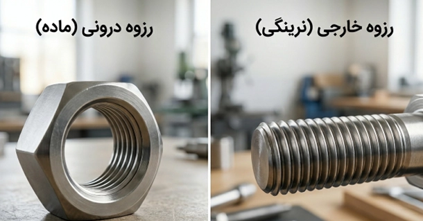 انواع رزوه در پرینت سه بعدی (Internal vs External Threads)